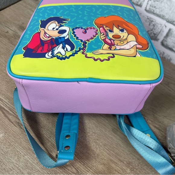 Loungefly Disney a Goofy Movie Max and Roxanne Backpack - Pink, Blue, and Yellow - Picture 8 of 9